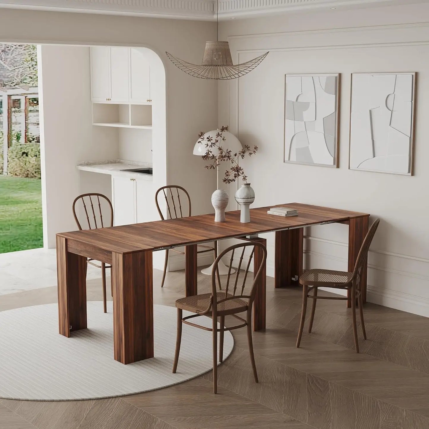 Space Saving Extendable Folding Console Dining Table