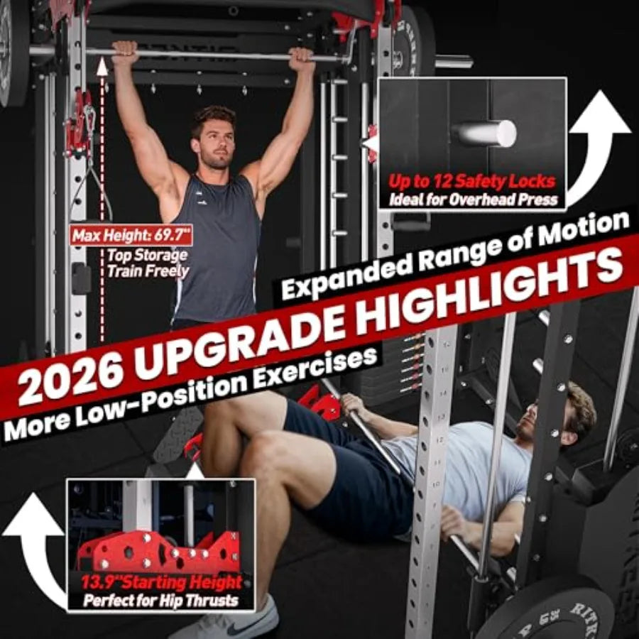 Weight Stacks 6-in-1 Power Rack Crossover Pull-Up Dip Station