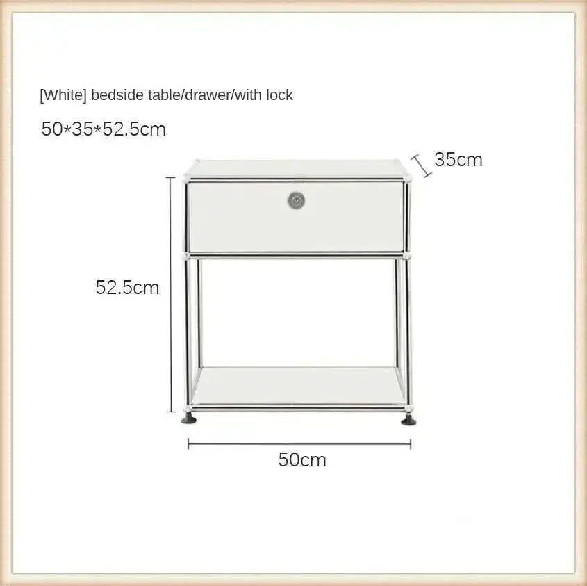 Modern Stainless Steel Medieval Nightstand Storage Nightstand