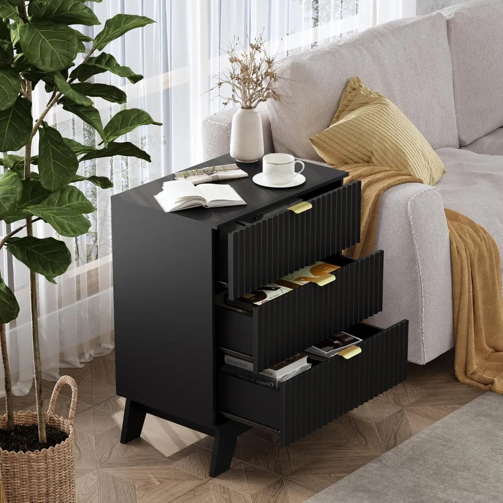 Mid Century Fluted Nightstand