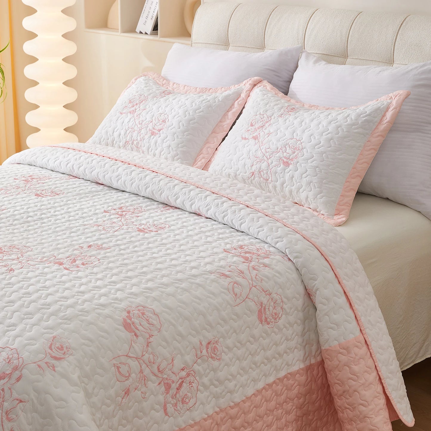 Multi-color Rose Print Quilted Quilt Bedding - All Seasons