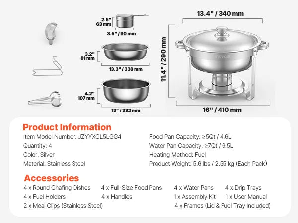 Full Size Chafing Dish Buffet Set