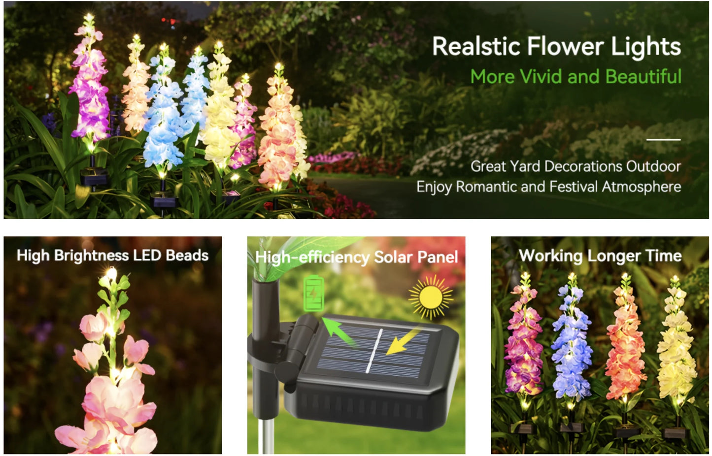 Outdoor Solar Flower Garden Lights