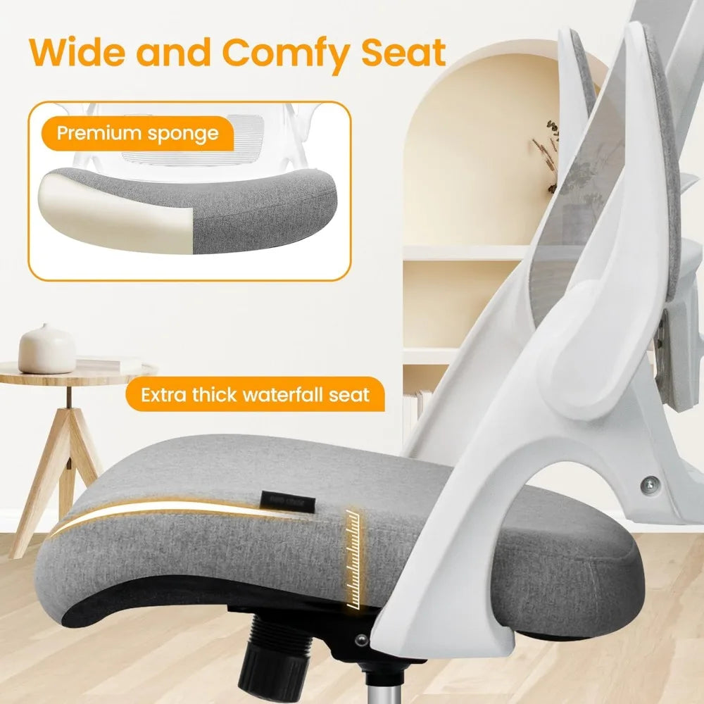 Ergonomic Adjustable Chair with a High Back Computer Comfy Task Office Chair