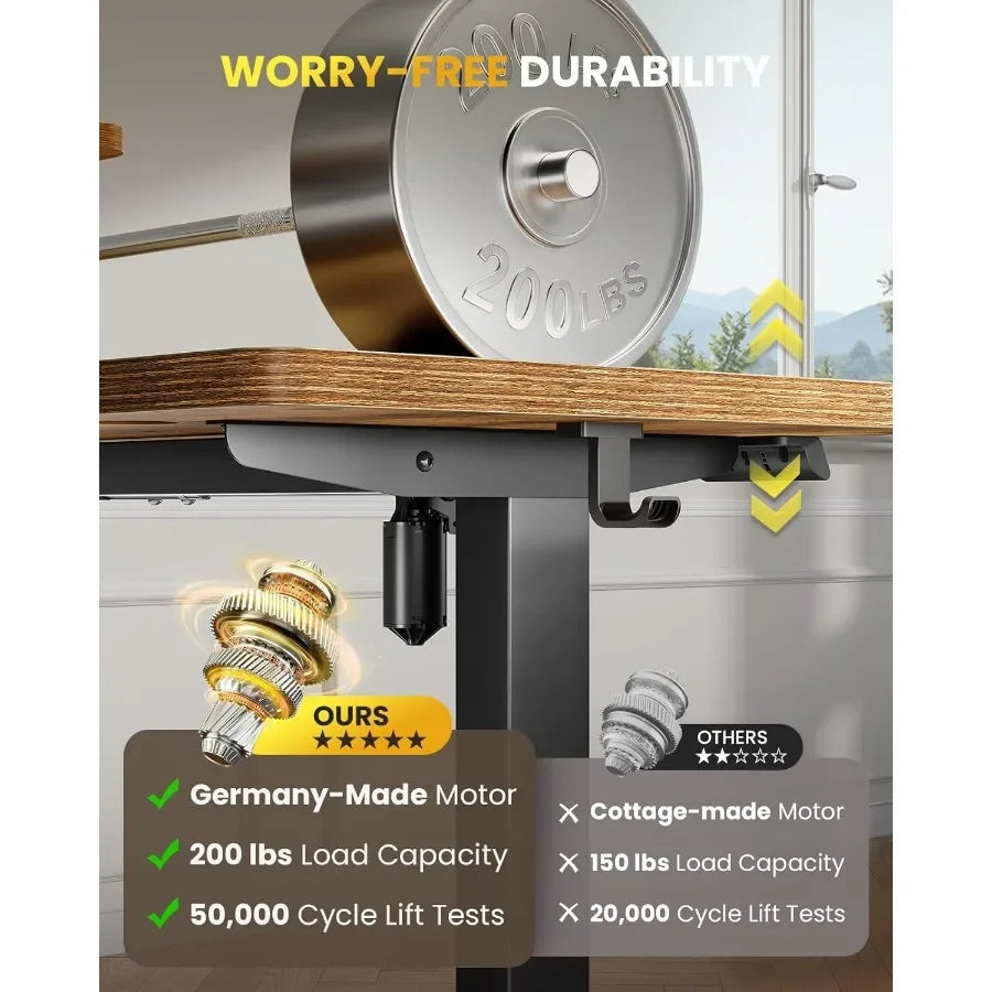 L-Shaped Electric Sit-Stand Computer Table with Memory Controller