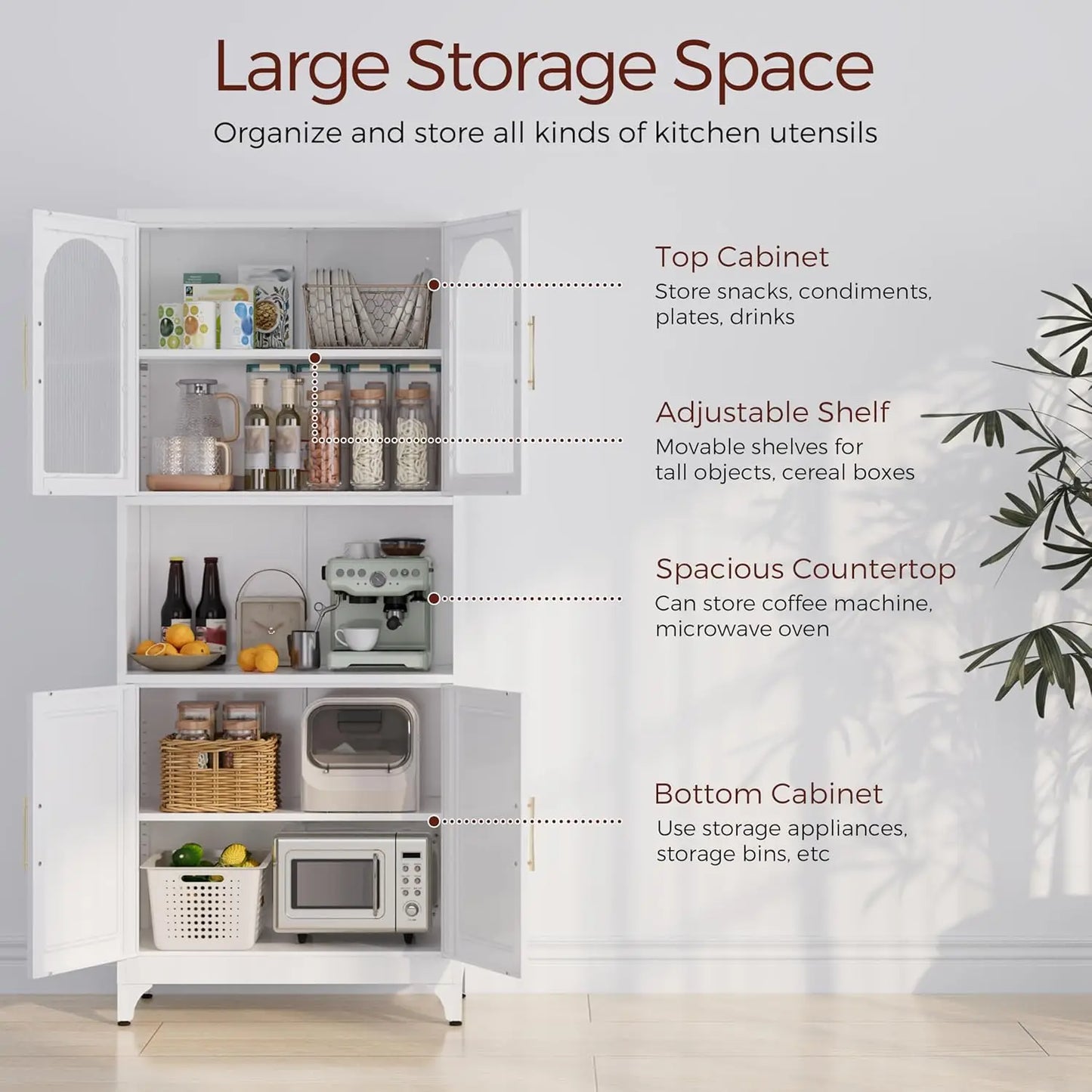 Metal Storage Cabinets with Acrylic Doors and Adjustable Shelves