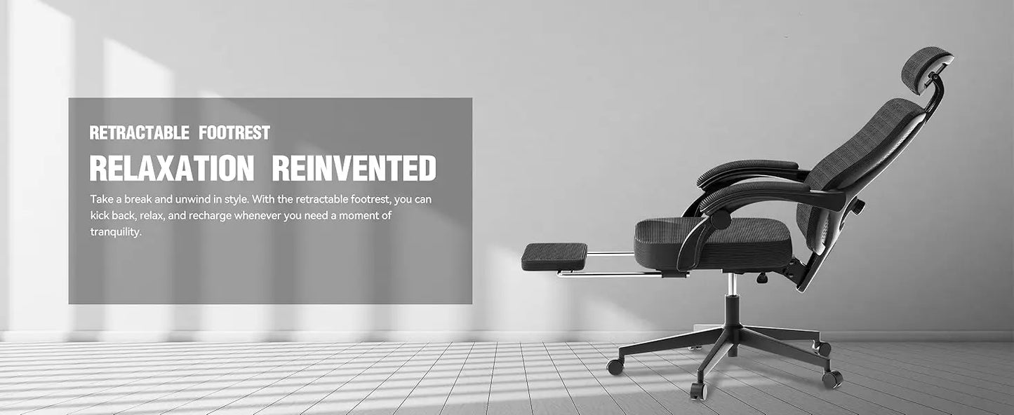 Ergonomic Office Chair with Lumbar Support and Headrest