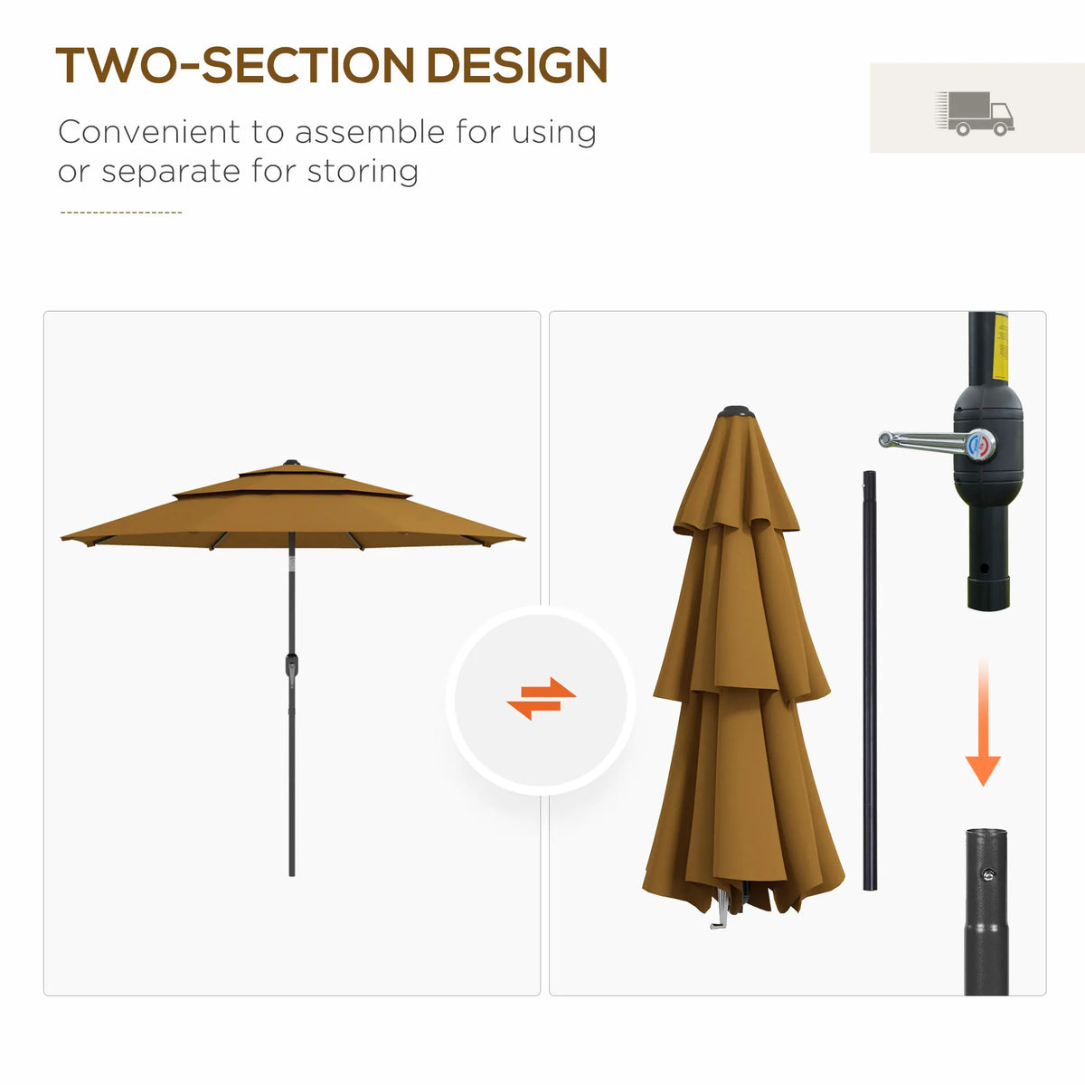 Umbrella with Crank Handle Terrace
