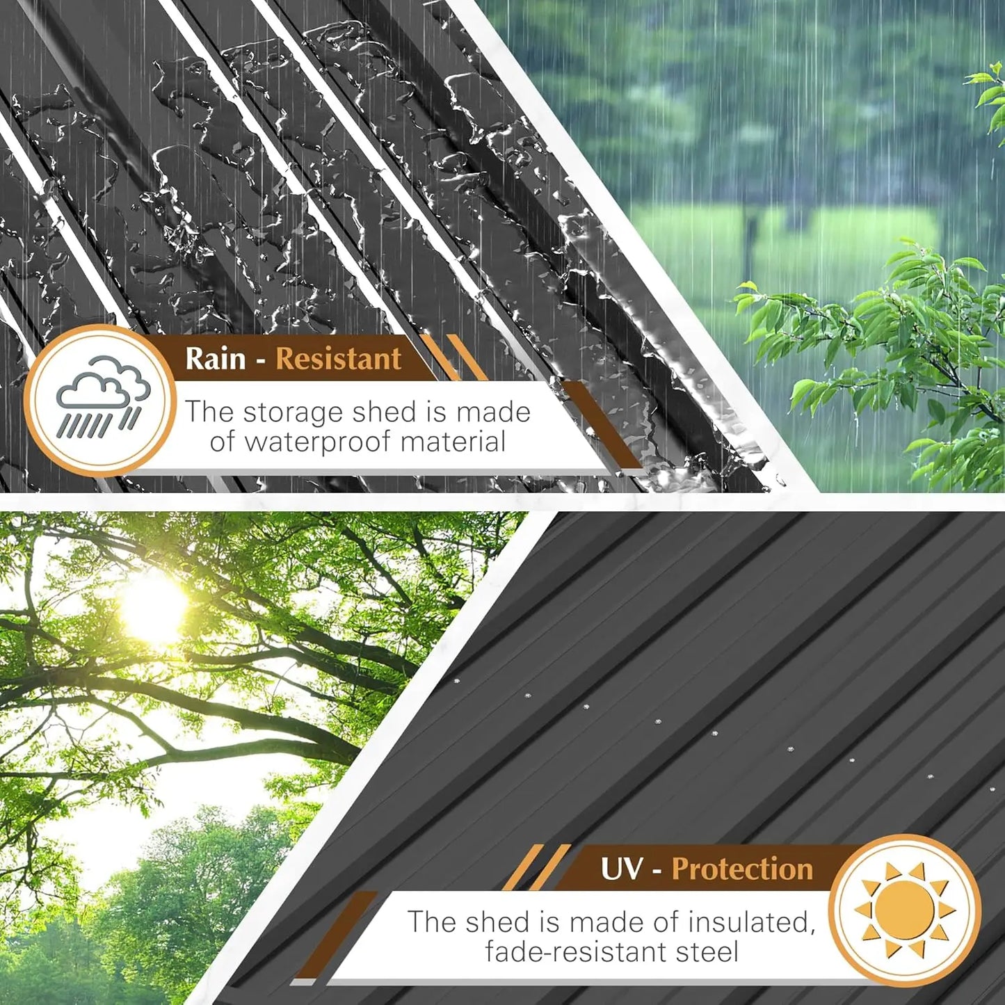 Outdoor Metal Storage Shed with Lockable Door