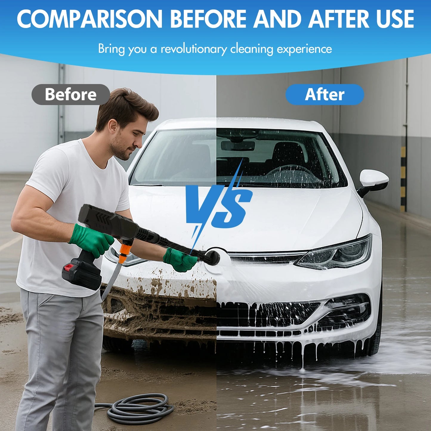 Cordless Pressure Washer Portable with Battery