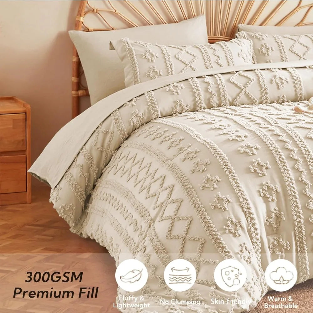 Tufted Boho Bedding in a Bag Set