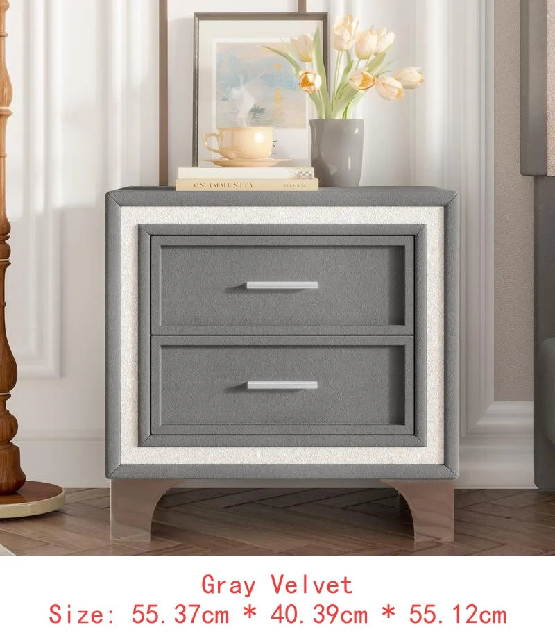 Modern Upholstered Bedroom Set with LED Lighting