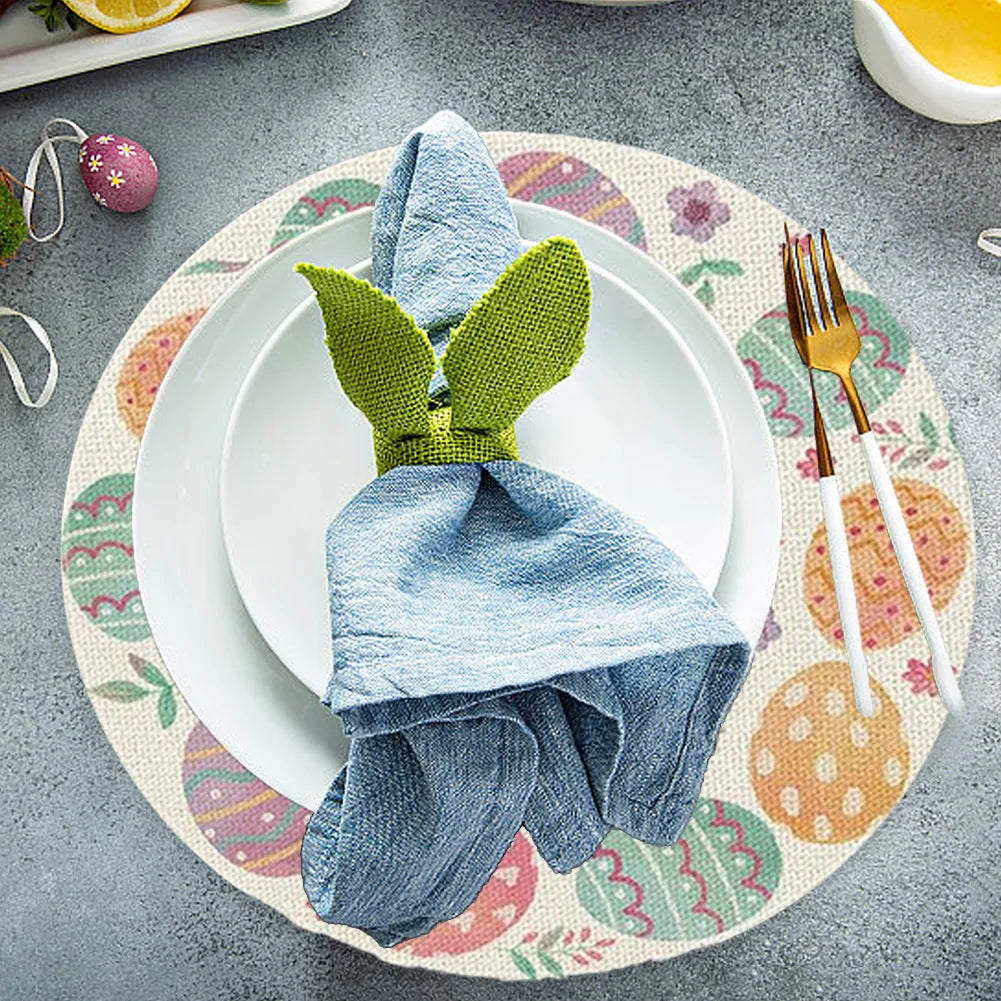 Dining Room Easter Round Placemats Linen