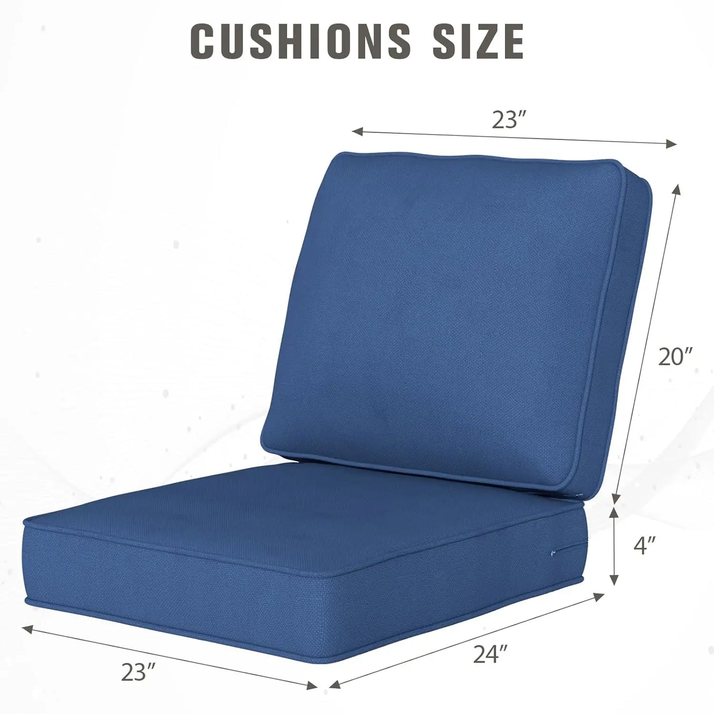 Deep Seat Cushion Set Zippered Removable Cover