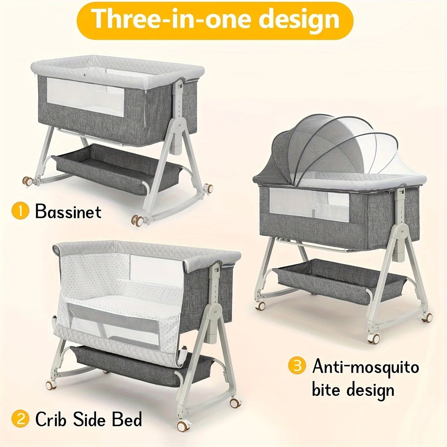 Baby Bassinet with Wheels