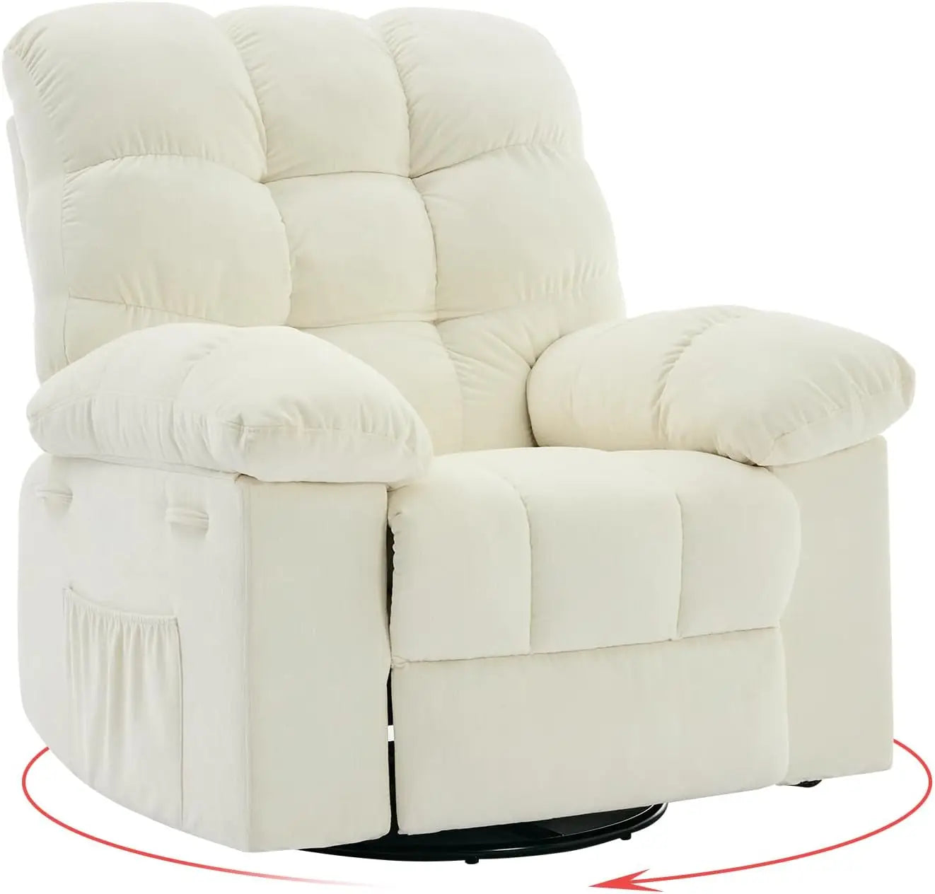 Overstuffed Rocker Manual Recliner Glider Chair