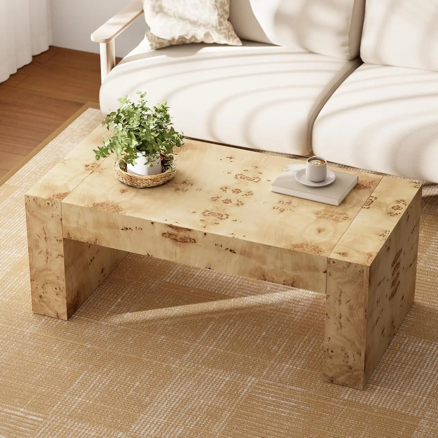 Modern Thick-Leg Rectangular Coffee Table