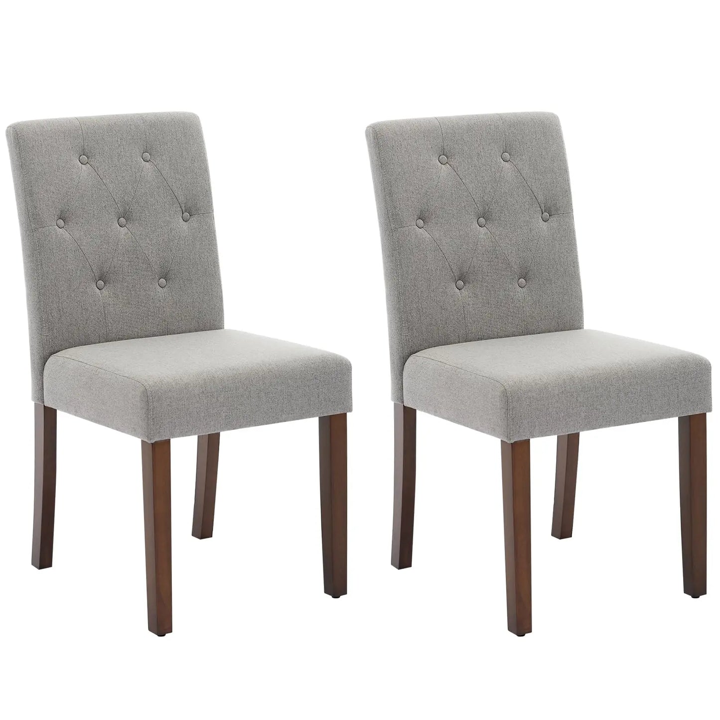 Upholstered Parsons Fabric Diner Dining Chairs with Nailhead Trim/Sturdy Wood Legs Set