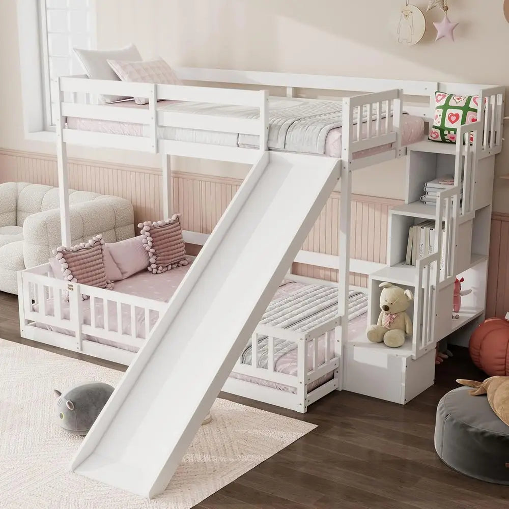 Twin Over Full Bunk Bed with Slide