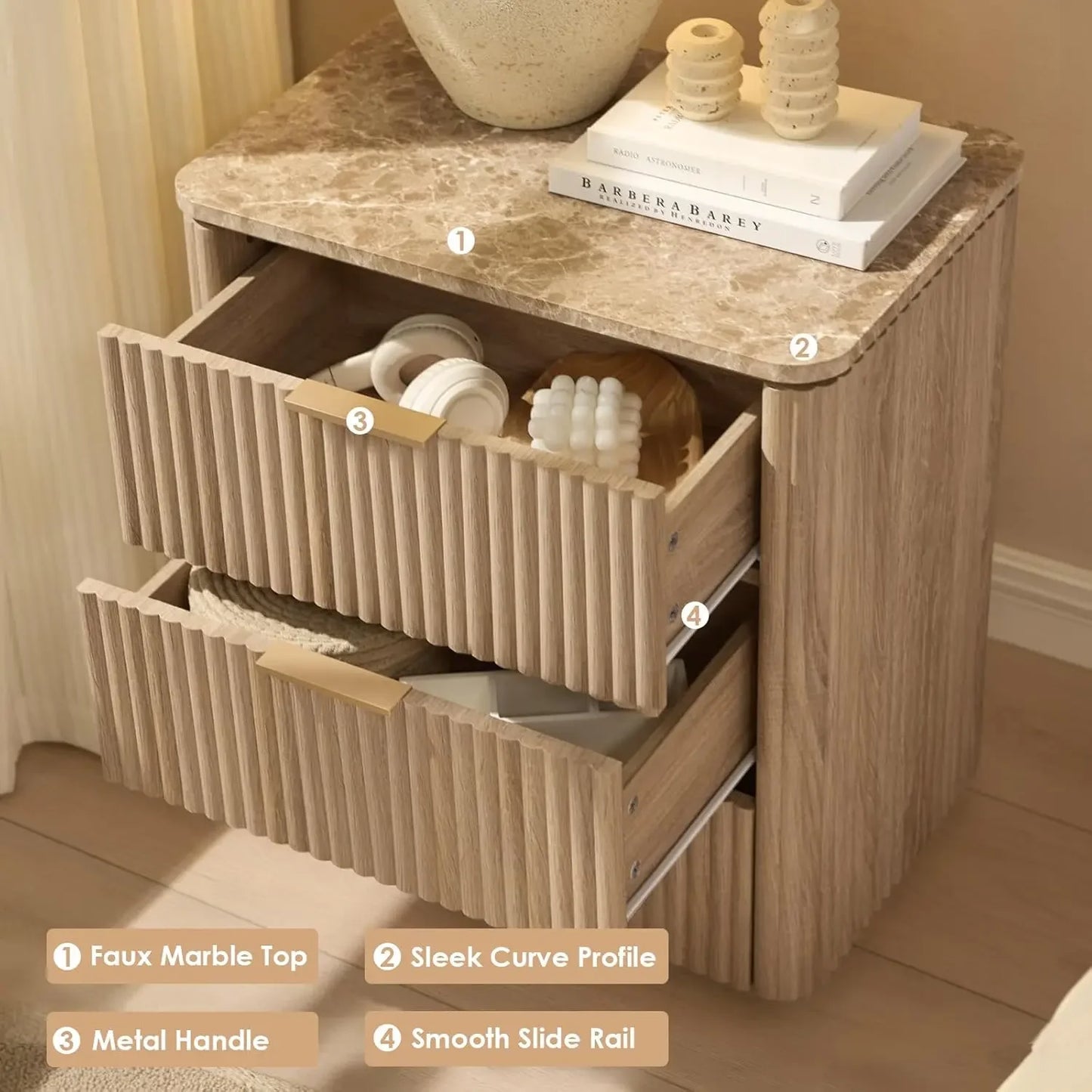 Nightstands - Faux Marble Top