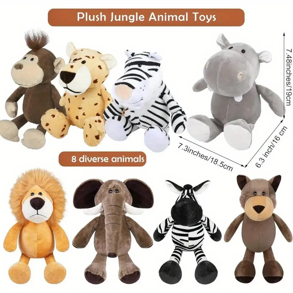 Safari Stuffed Animals Plush Set