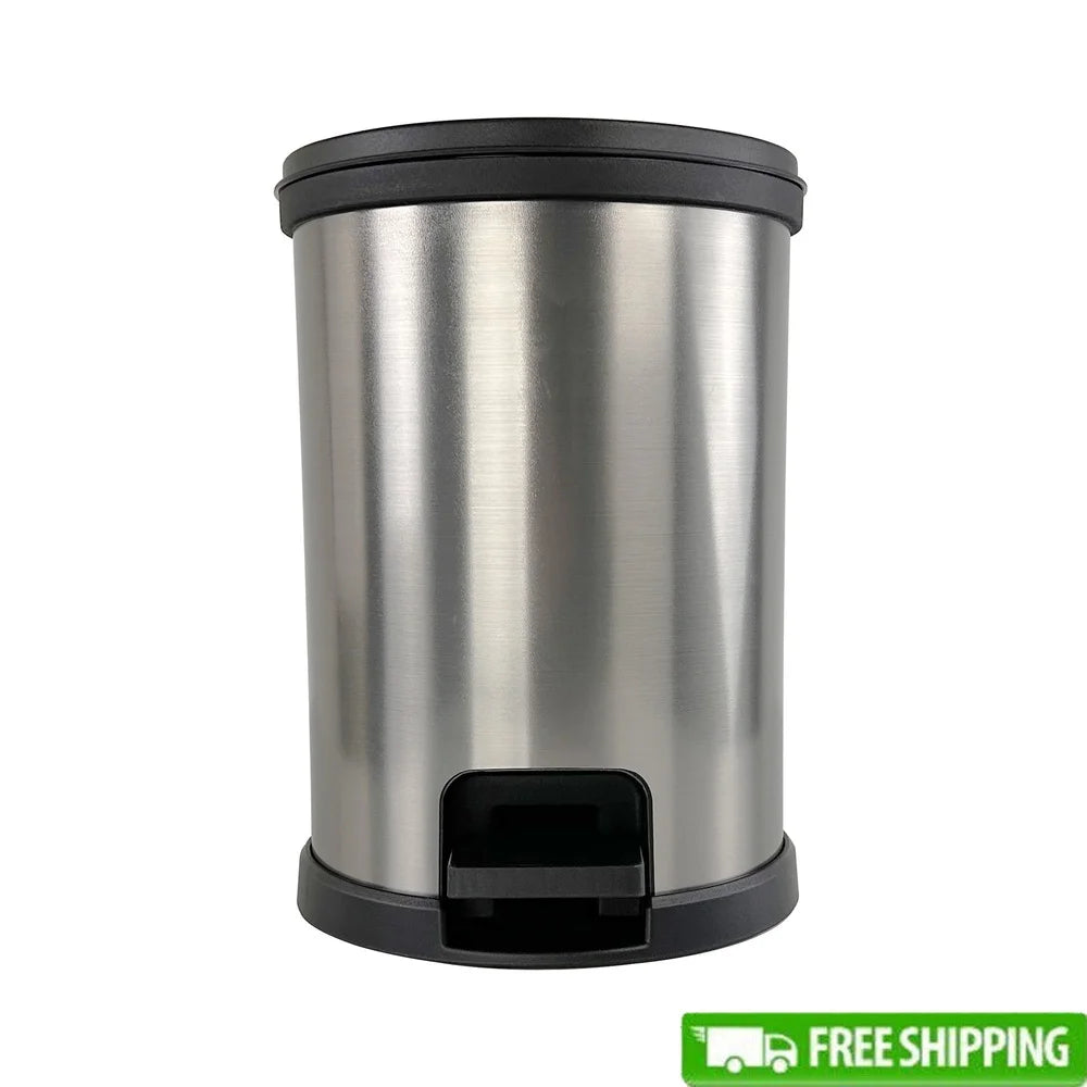 Round Touchless Wastebasket Plastic Step Trash Can