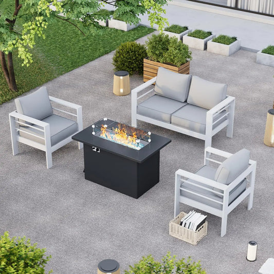 Aluminum Patio Furniture Set with Waterproof Covers