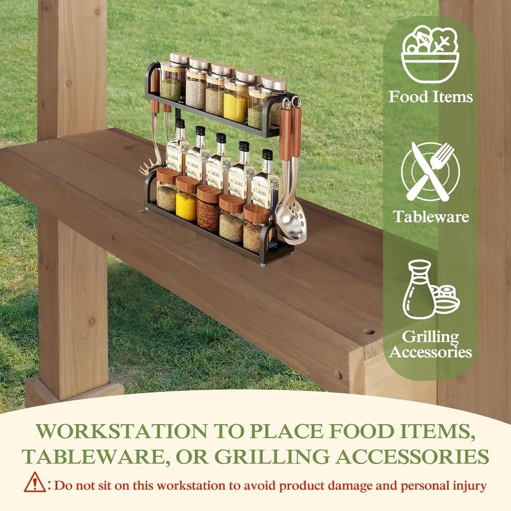 Heavy Duty Grill Gazebo Sloping Metal Roof