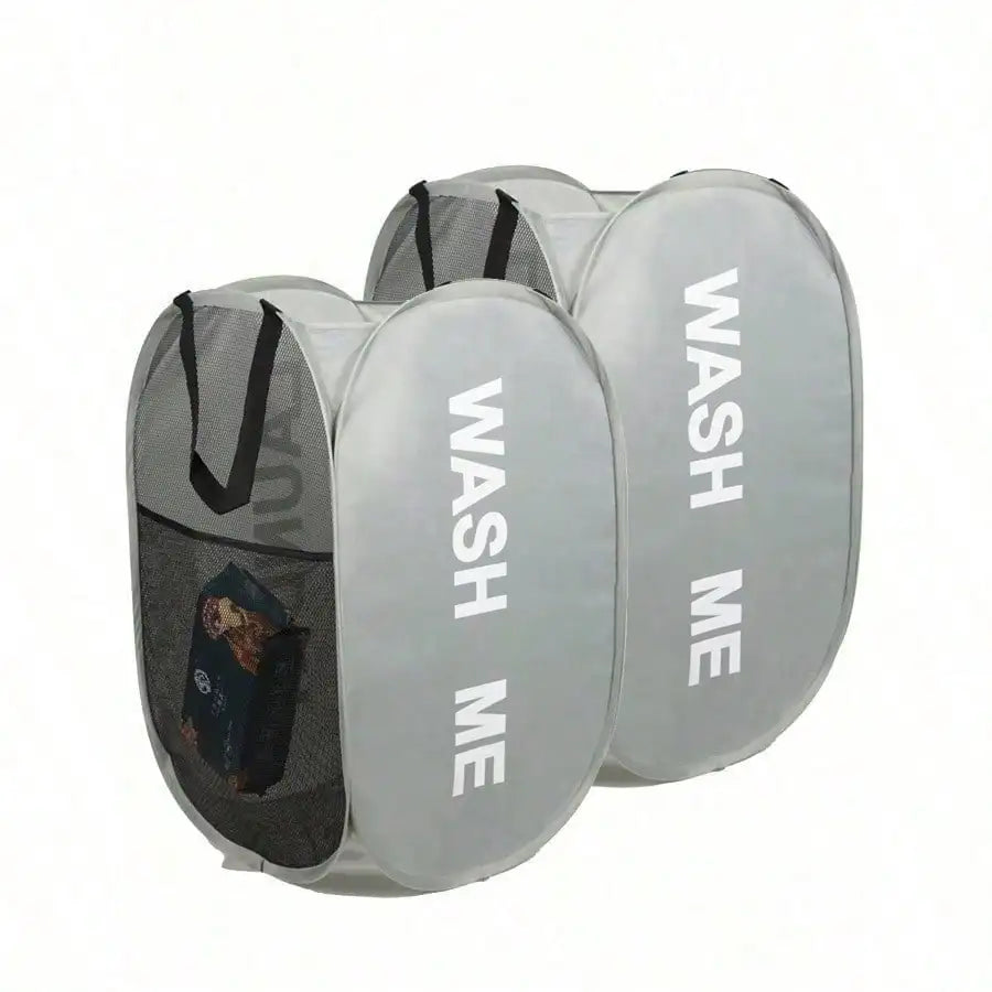 Foldable Mesh Laundry Hamper With Handle Popup