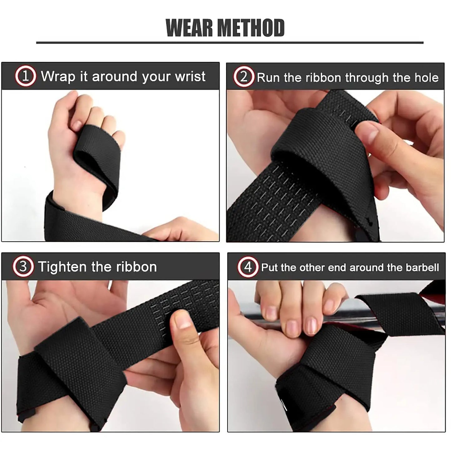 Weightlifting Wrist Straps Strength Training Adjustable