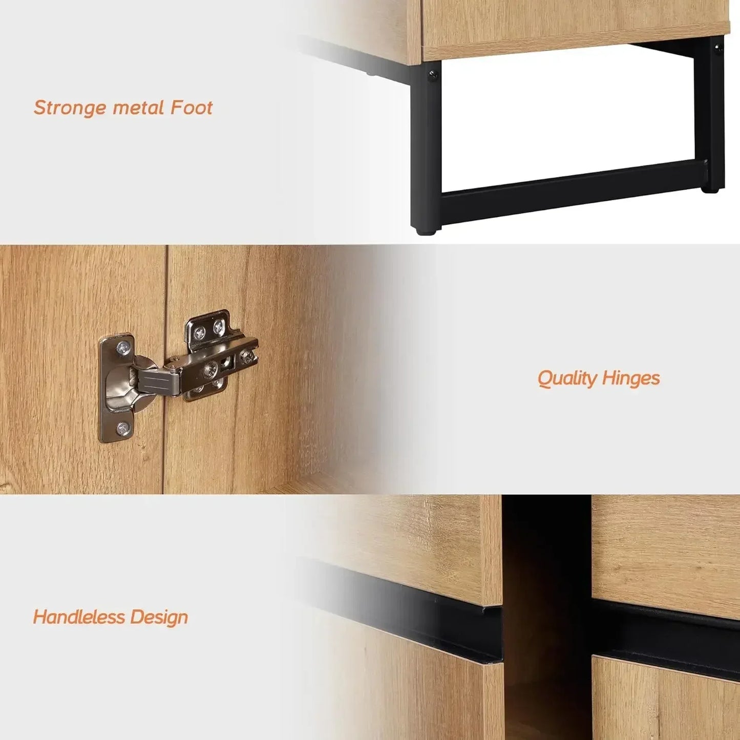 3 in 1 Entertainment Center TV Console with Storage Cabinets