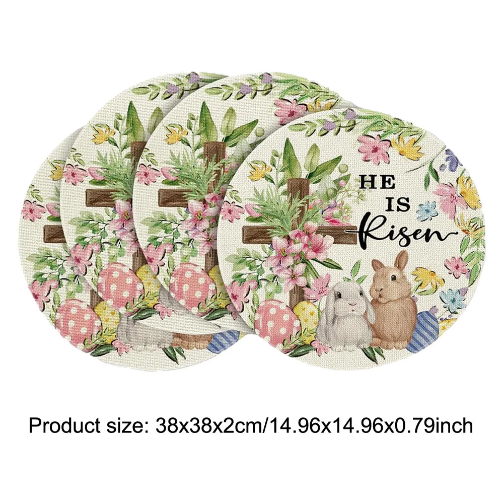 Dining Room Easter Round Placemats Linen