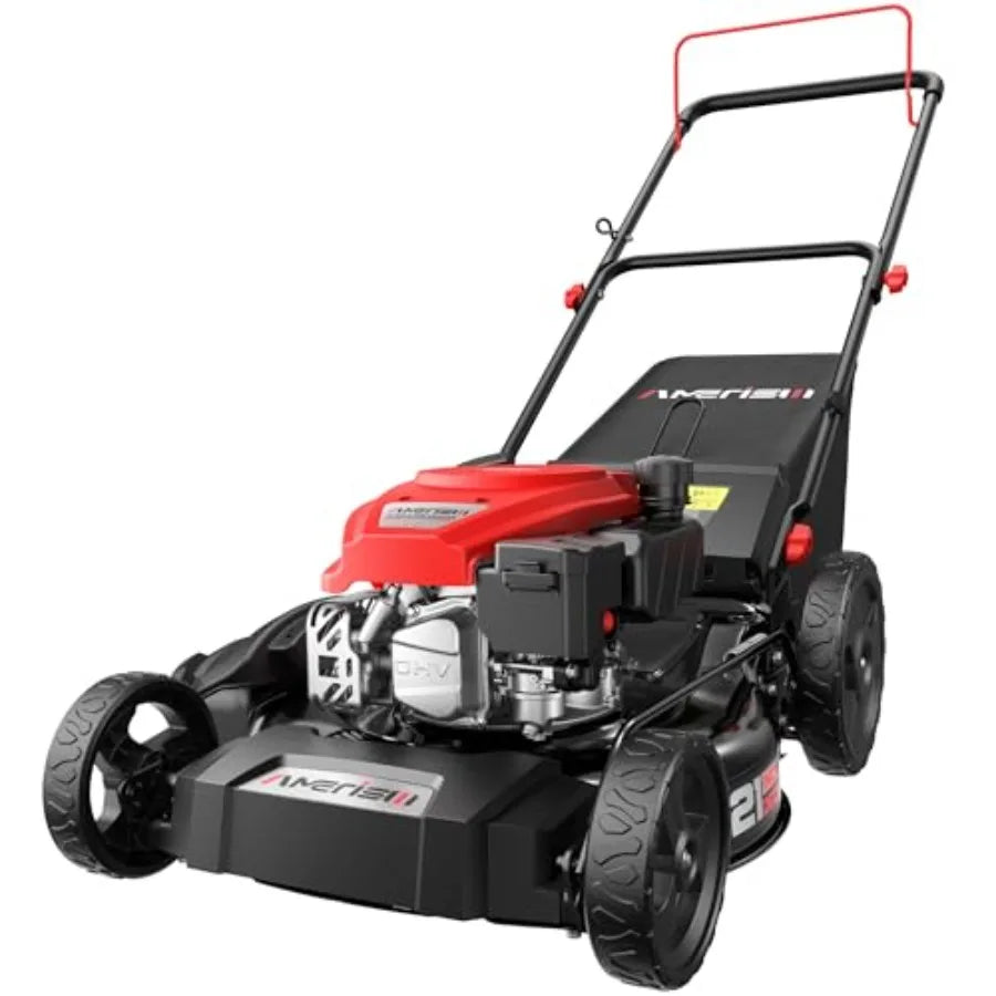 Gas Push Lawn Mower with Discharge 6-Position Height Adjustment