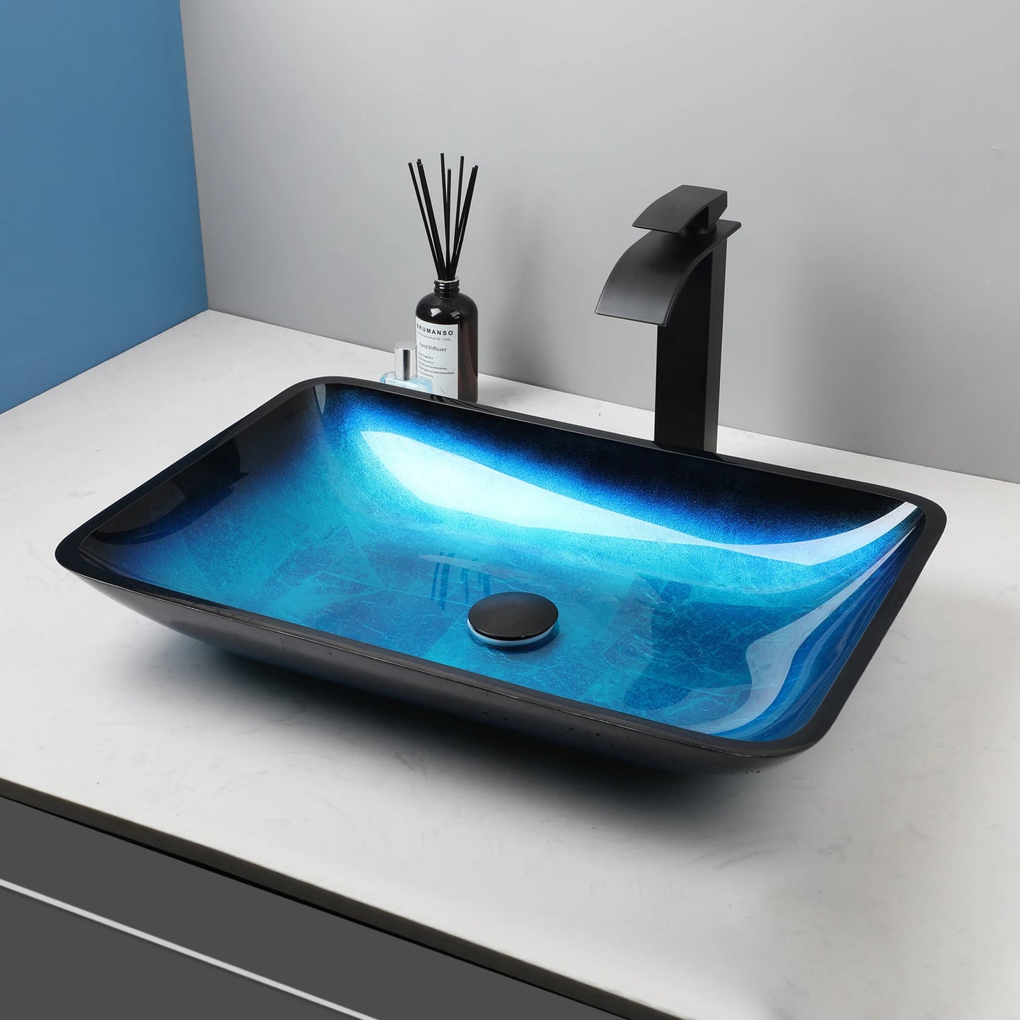 Big Tempered Glass Basin Sink