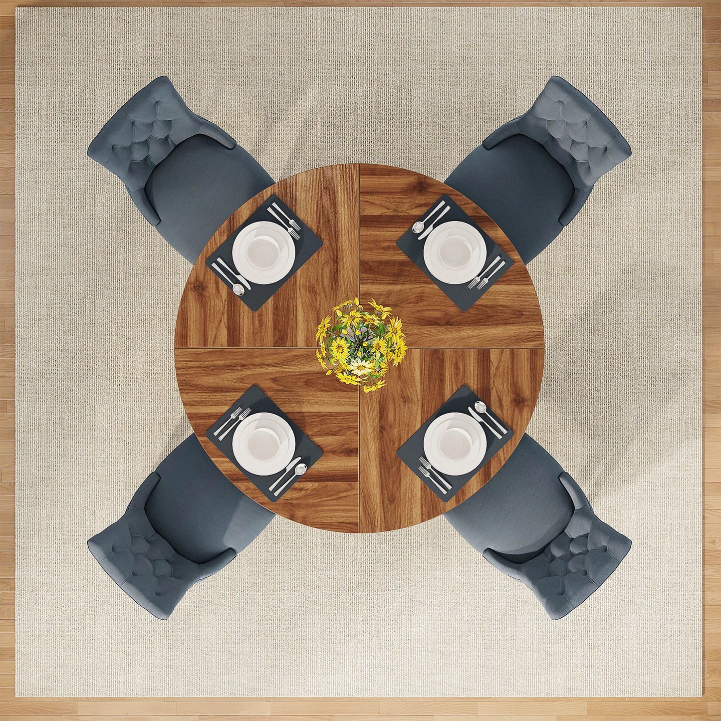 Small Dinner Tribesigns Round Dining Table