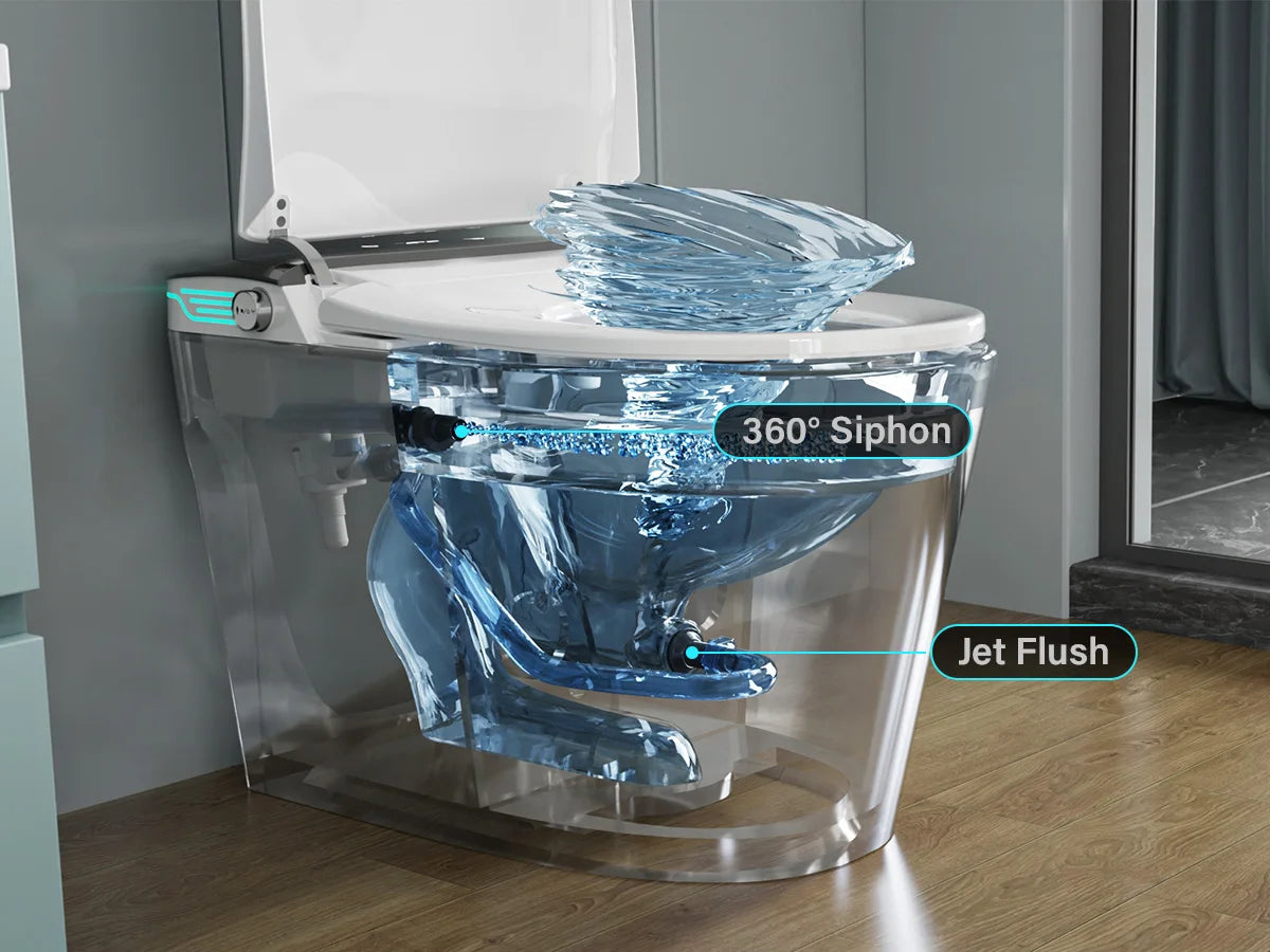 Elongated Smart Toilet with Foam Dispenser