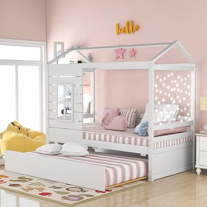 Merax House Bunk Daybed with Trundle