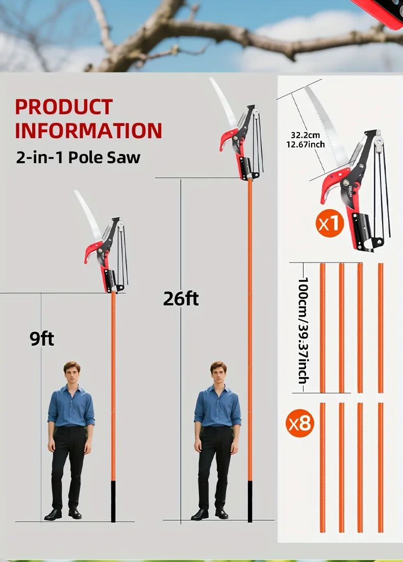 2-in-1 Telescopic Saw Adjustable Tree Pruning Tool