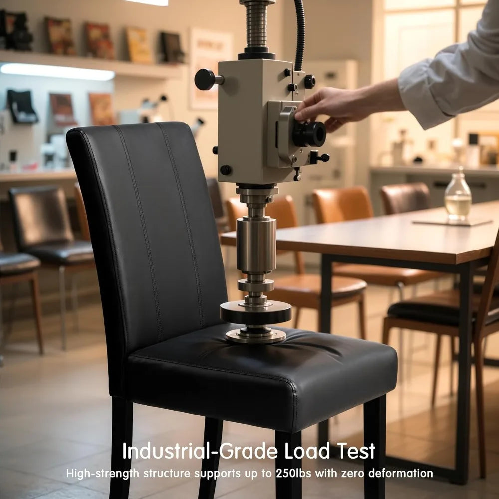 Faux Leather High Back Upholstered Parsons Dining Chairs Set