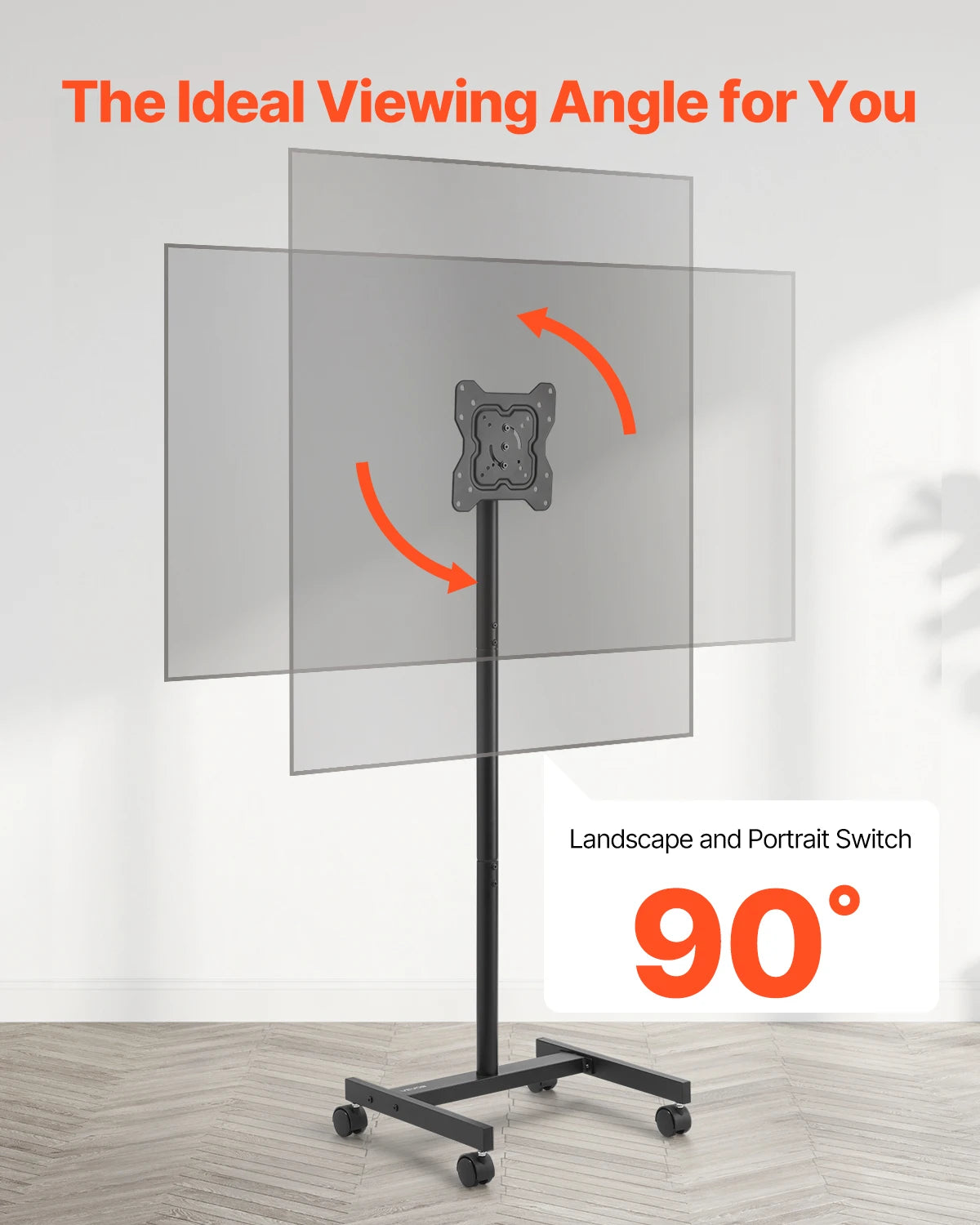 Rolling TV Stand for Various Sizes