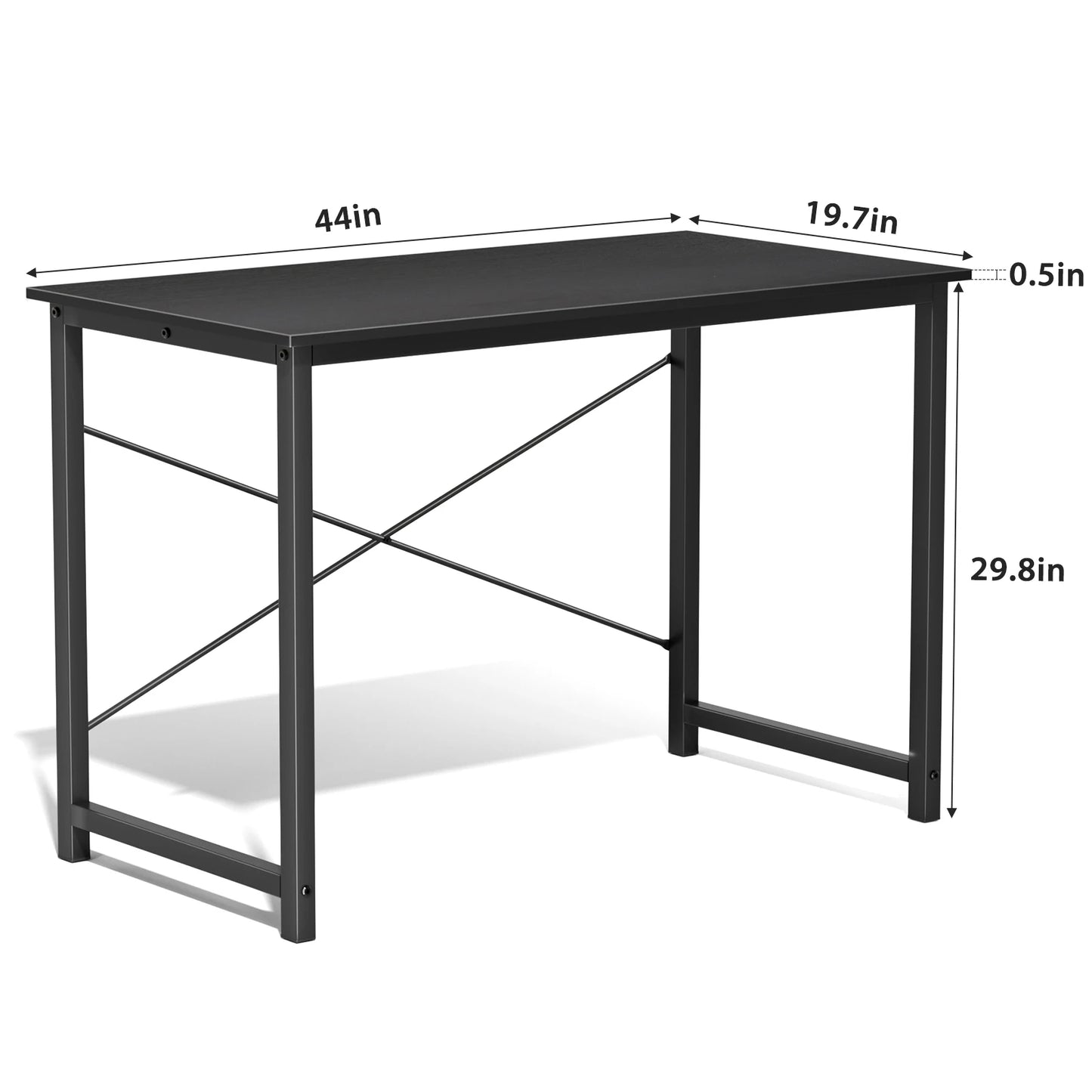 Computer Office Desk With Metal Frame Wood Tabletop