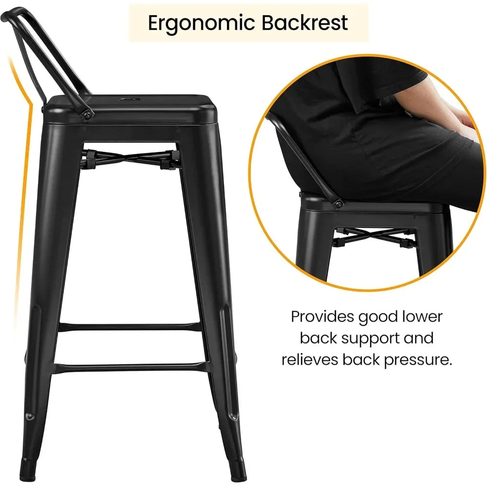 Counter Height Metal Bar Stool Set