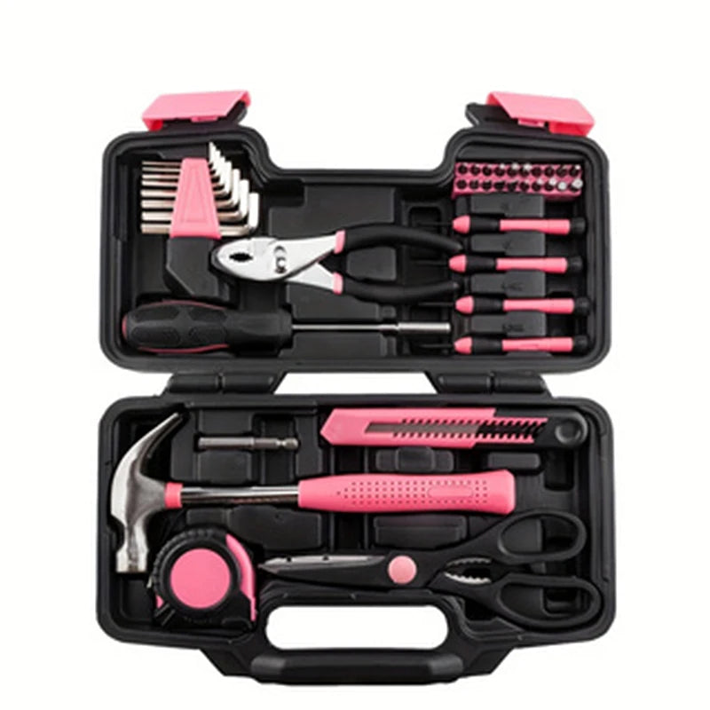 39-Piece All Purpose Household Pink Tool Kit