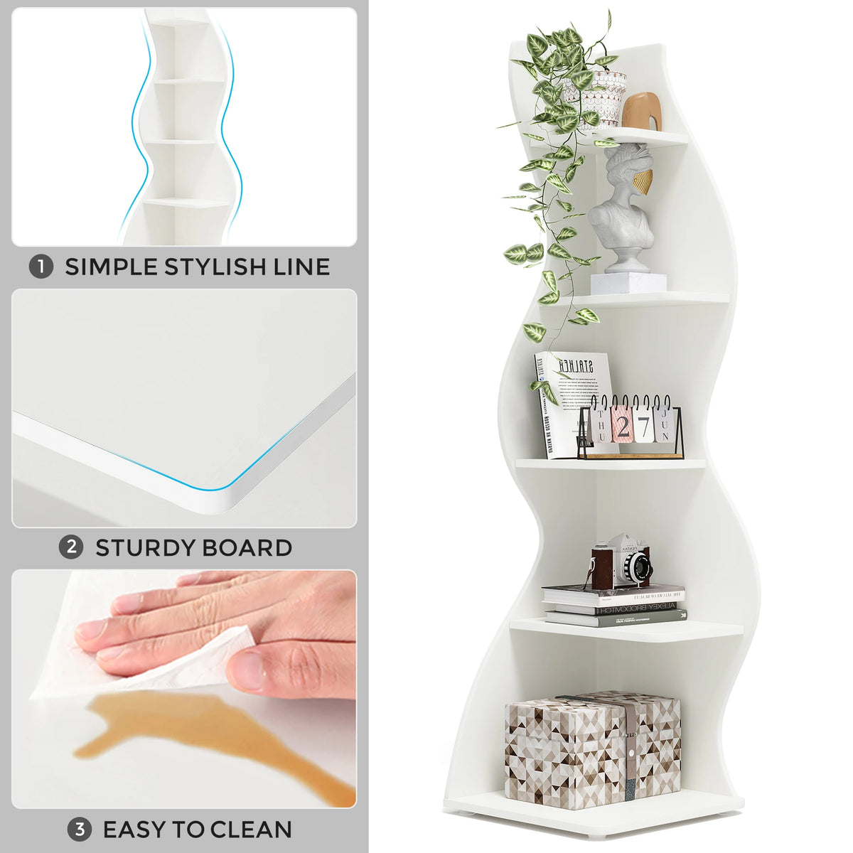 Modern Wall Corner Bookshelf