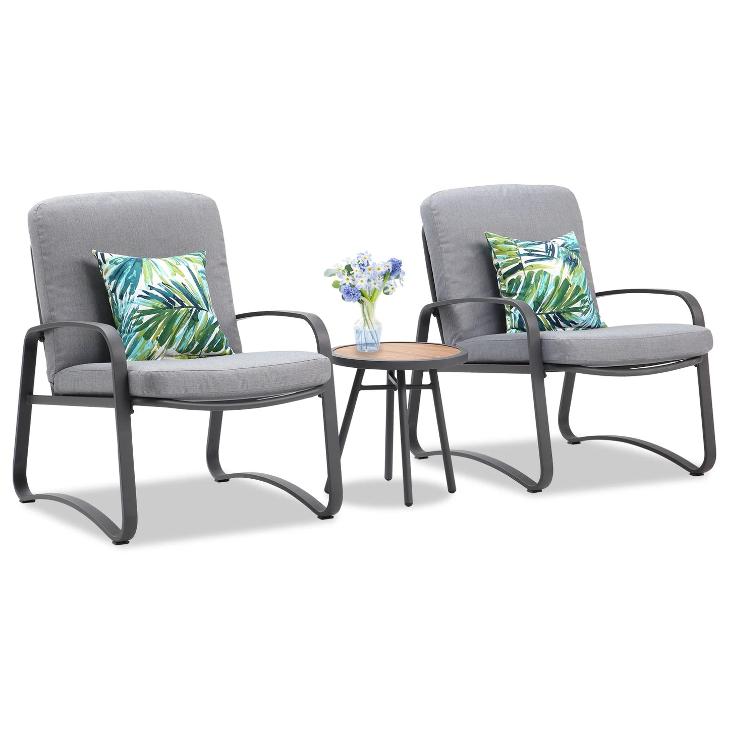3 Piece Rocking Bistro Set with DPC Coffee Table