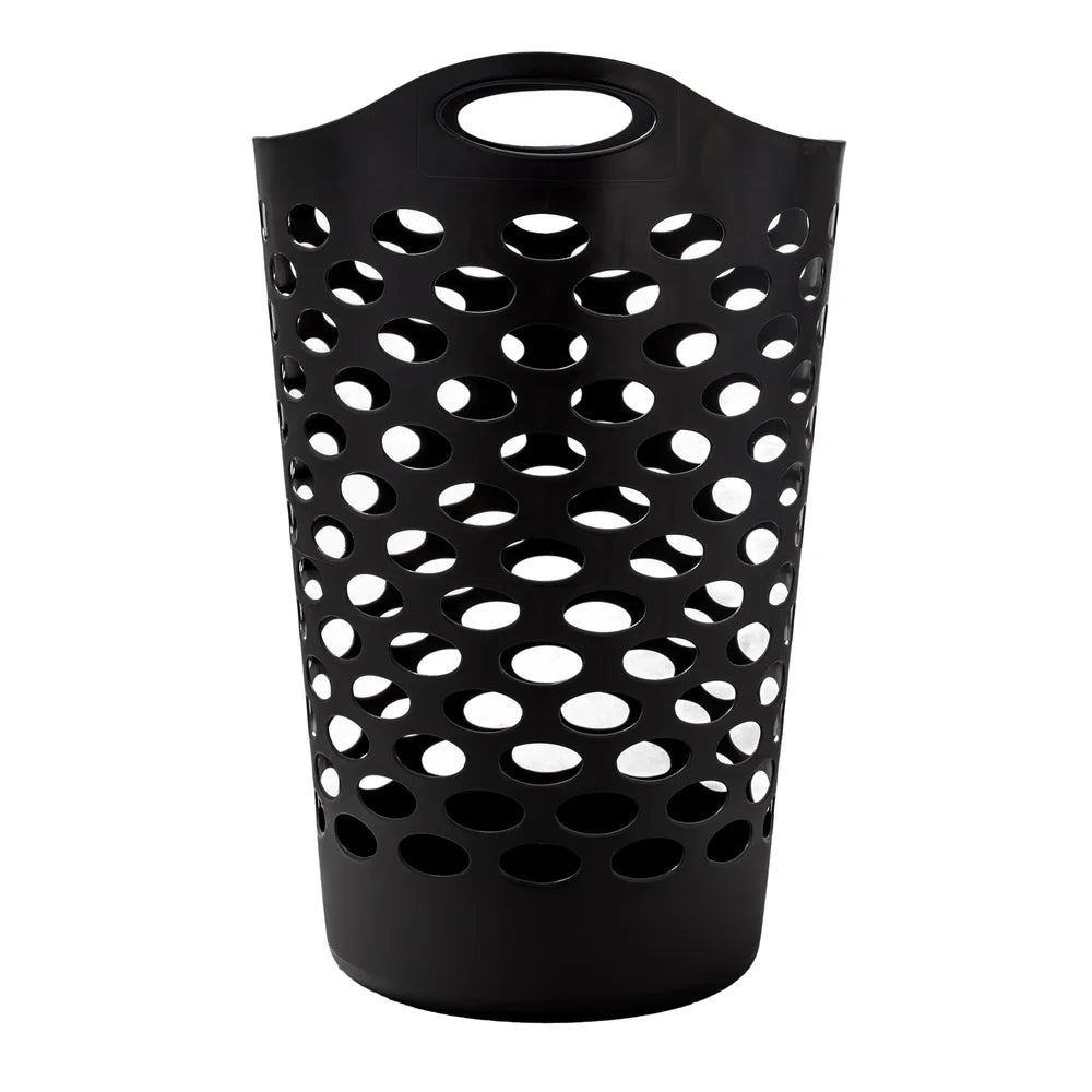 Flexible Laundry Hamper with Carrying Handles Round Shape Durable Plastic