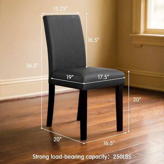 Faux Leather High Back Upholstered Parsons Dining Chairs Set