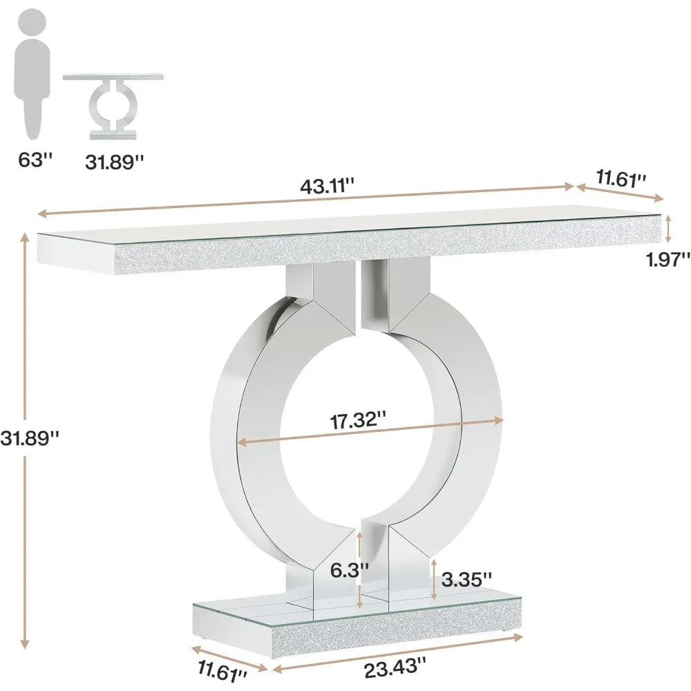 Entryway Table with O-Shaped Base