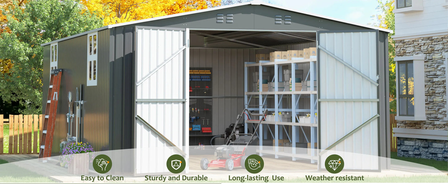 Heavy-Duty Frame Shed w/ Lockable Door