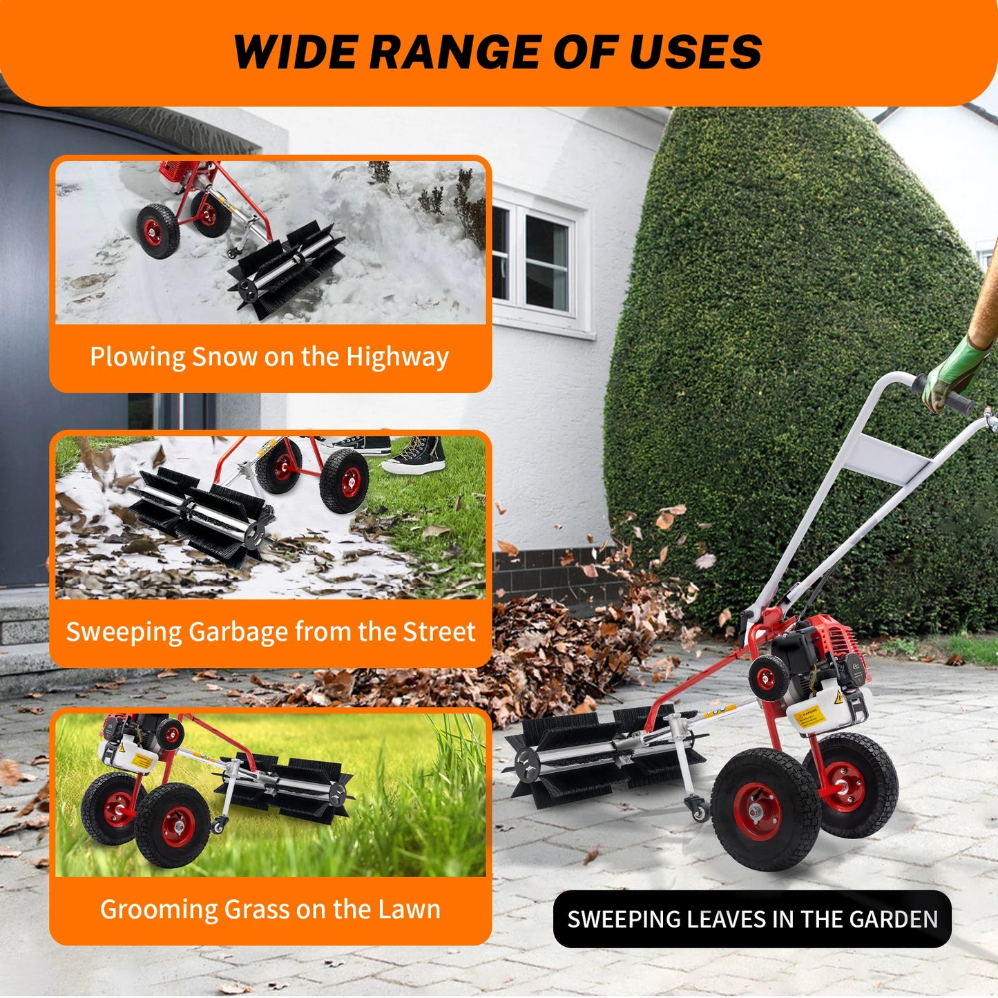 Grass Brush Electric Broom Hand-held Lawn Sweeping Tool